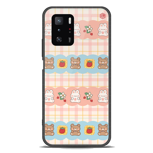 Cute Korean Design Series Soft Phone Case - Premium Glass Case - Design 5 - Xiaomi Poco X3 GT