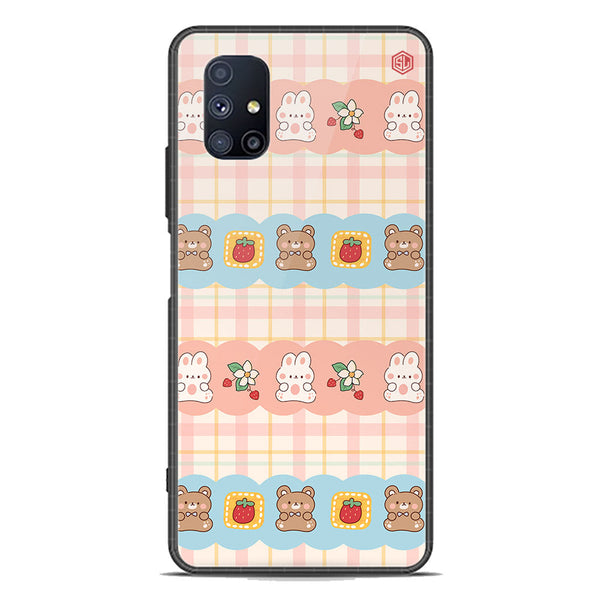 Cute Korean Design Series Soft Phone Case - Premium Glass Case - Design 5 - Samsung Galaxy M51