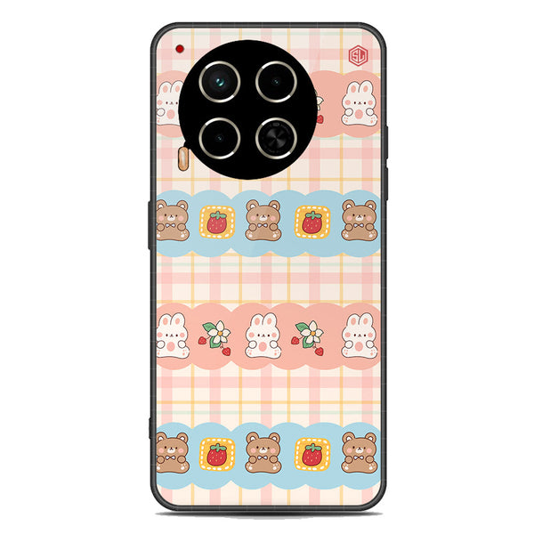 Cute Korean Design Series Soft Phone Case - Premium Glass Case - Design 5 - Tecno Camon 30