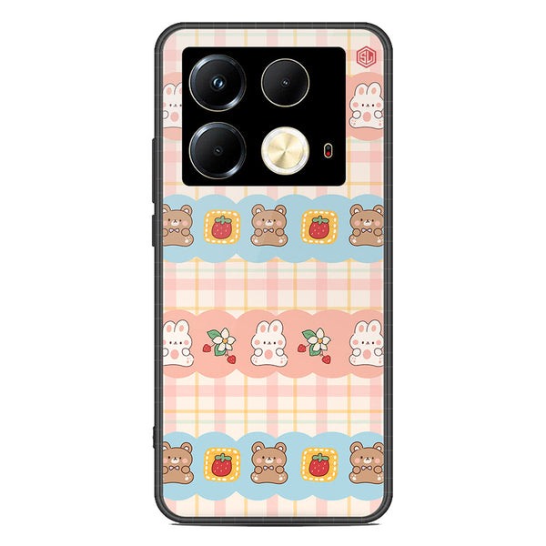 Cute Korean Design Series Soft Phone Case - Premium Glass Case - Design 5 - Infinix Note 40