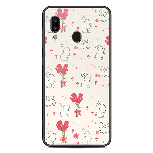 Cute Korean Design Series Soft Phone Case - Premium Glass Case - Design 6 - Samsung Galaxy A20