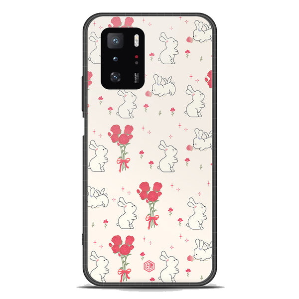 Cute Korean Series Soft Phone Case - Premium Glass Case - Design 6 - Xiaomi Poco X3 GT