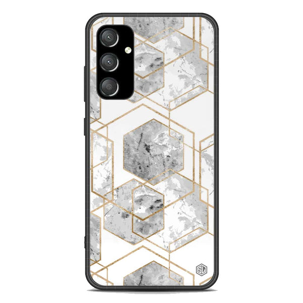 Stylish Marble Series Soft Phone Case - Premium Glass Case - Design 2 - Samsung Galaxy A35