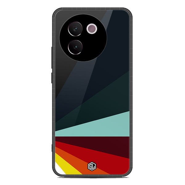 Retro Stripes Series Soft Phone Case - Premium Glass Case - Design 1 - Vivo V30e