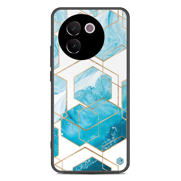 Stylish Marble Series Soft Phone Case - Premium Glass Case - Design 1 - Vivo V30e