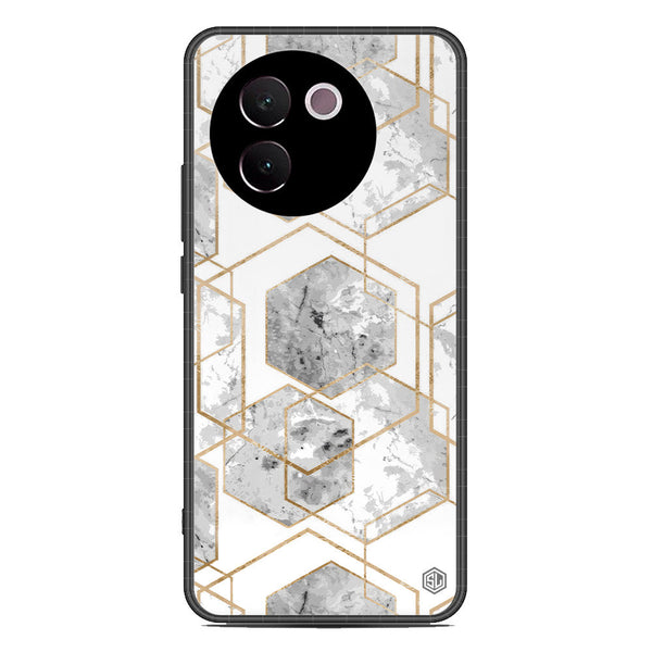 Stylish Marble Series Soft Phone Case - Premium Glass Case - Design 2 - Vivo V30e