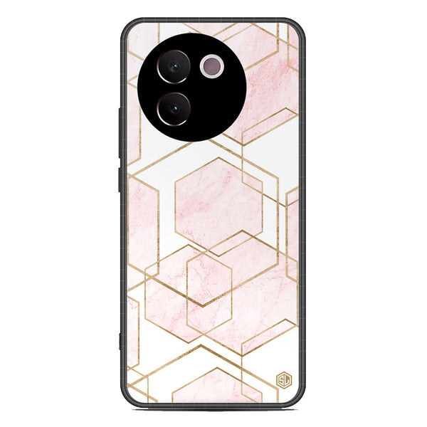 Stylish Marble Series Soft Phone Case - Premium Glass Case - Design 3 - Vivo V30e