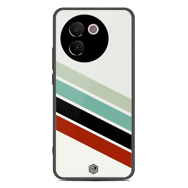 Retro Stripes Series Soft Phone Case - Premium Glass Case - Design 2 - Vivo V30e