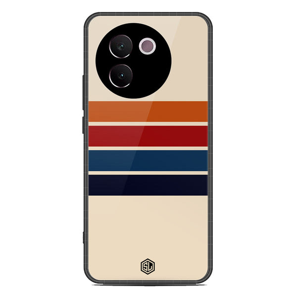 Retro Stripes Series Soft Phone Case - Premium Glass Case - Design 3 - Vivo V30e