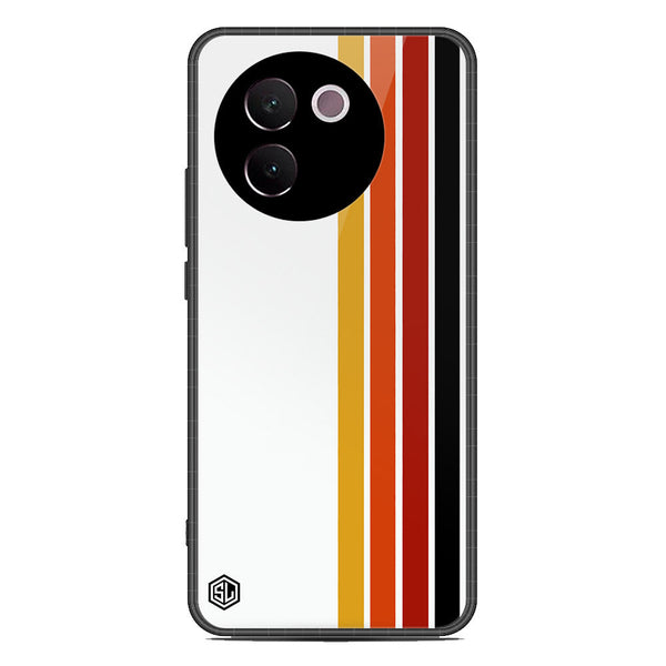 Retro Stripes Series Soft Phone Case - Premium Glass Case - Design 4 - Vivo V30e