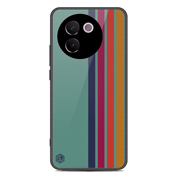 Retro Stripes Series Soft Phone Case - Premium Glass Case - Design 5 - Vivo V30e