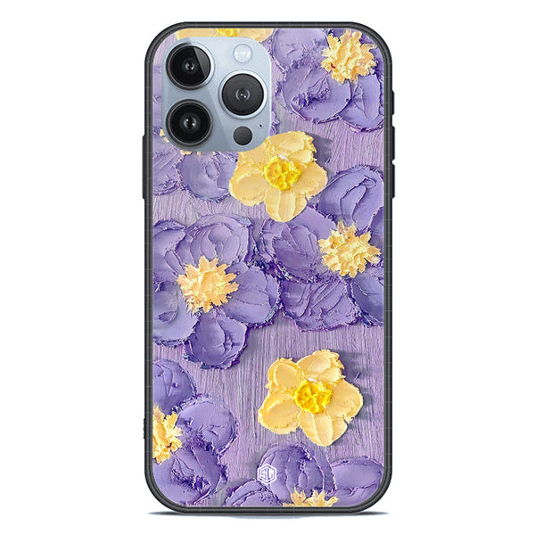 Floral Series Soft Phone Case - Premium Glass Case - Design 8 - iPhone 13 Pro