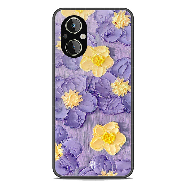 Floral Series Soft Phone Case - Premium Glass Case - Design 8 - Oppo Reno7 Z 5G