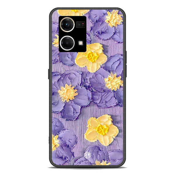 Floral Series Soft Phone Case - Premium Glass Case - Design 8 - Oppo Reno 7 4G