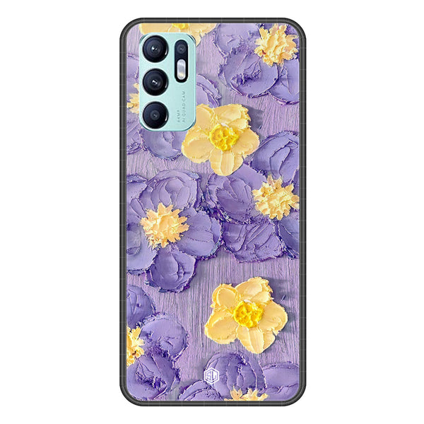 Floral Series Soft Phone Case - Premium Glass Case - Design 8 - Oppo Reno 6