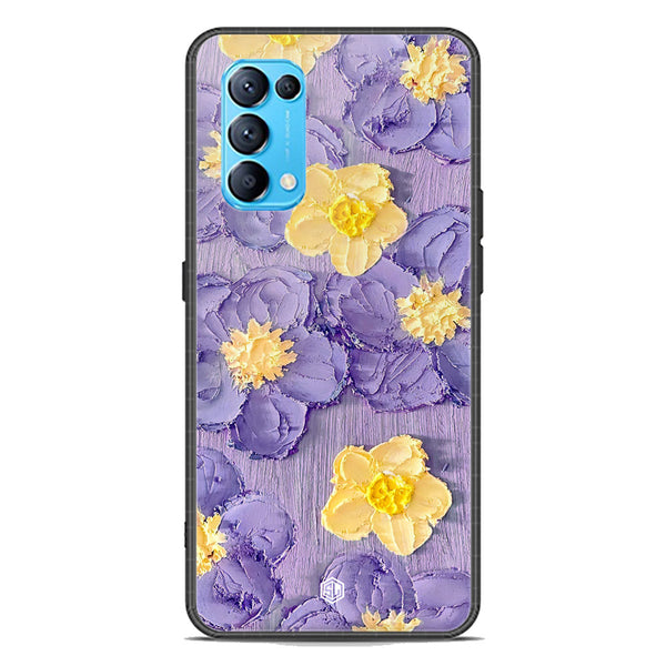 Floral Series Soft Phone Case - Premium Glass Case - Design 8 - Oppo Reno 5 4G