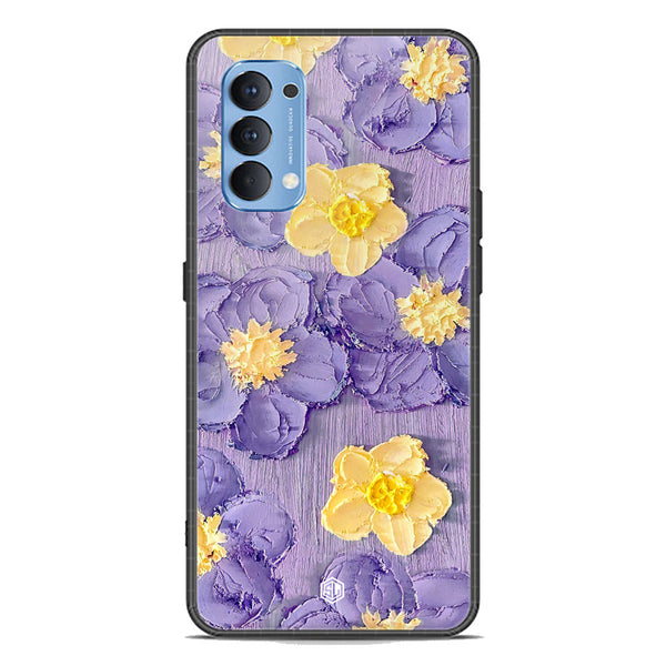 Floral Series Soft Phone Case - Premium Glass Case - Design 8 - Oppo Reno 4