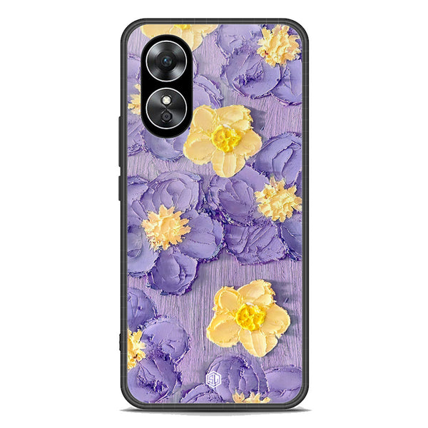 Floral Series Soft Phone Case - Premium Glass Case - Design 8 - Oppo A17