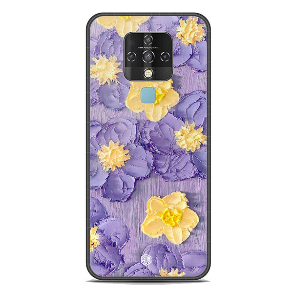 Floral Series Soft Phone Case - Premium Glass Case - Design 8 - Tecno Camon 16