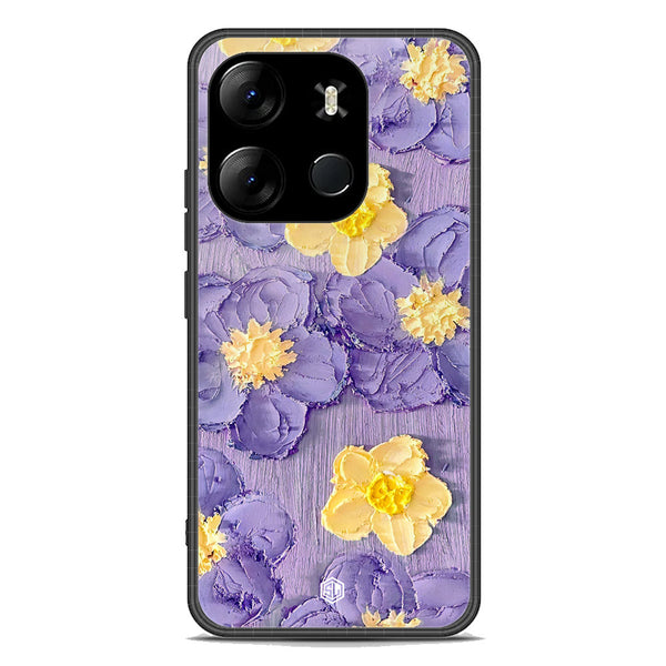 Floral Series Soft Phone Case - Premium Glass Case - Design 8 - Tecno Spark Go 2023