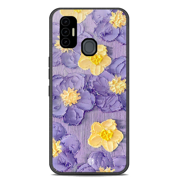 Floral Series Soft Phone Case - Premium Glass Case - Design 8 - Tecno Spark 7