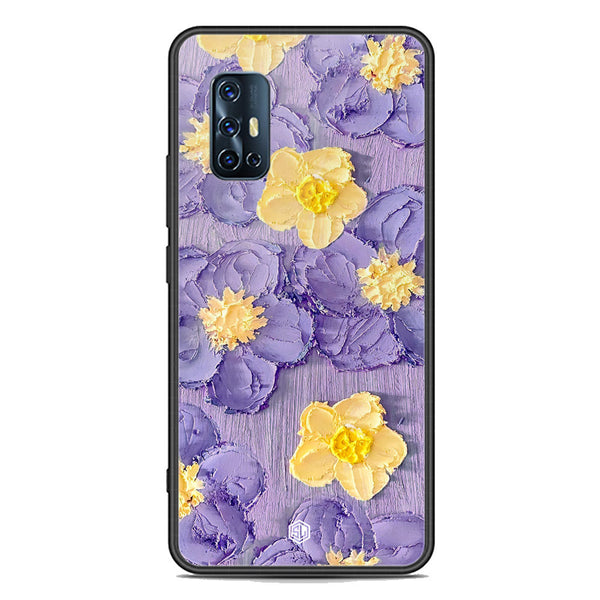 Floral Series Soft Phone Case - Premium Glass Case - Design 8 - Vivo Y9s