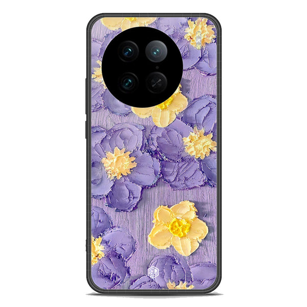 Floral Series Soft Phone Case - Premium Glass Case - Design 8 - Vivo X90 Pro