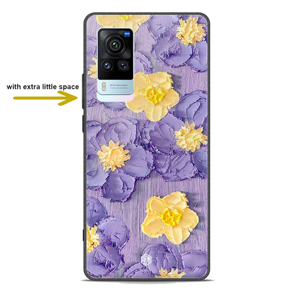 Floral Series Soft Phone Case - Premium Glass Case - Design 8 - Vivo X60 Pro