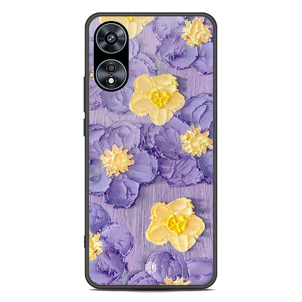 Floral Series Soft Phone Case - Premium Glass Case - Design 8 - Oppo A58 4G