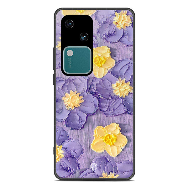 Floral Series Soft Phone Case - Premium Glass Case - Design 8 - Vivo V30