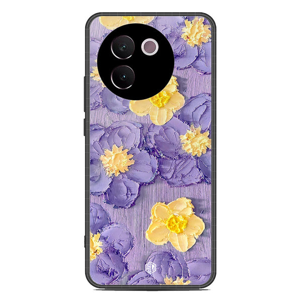 Floral Series Soft Phone Case - Premium Glass Case - Design 8 - Vivo V30e