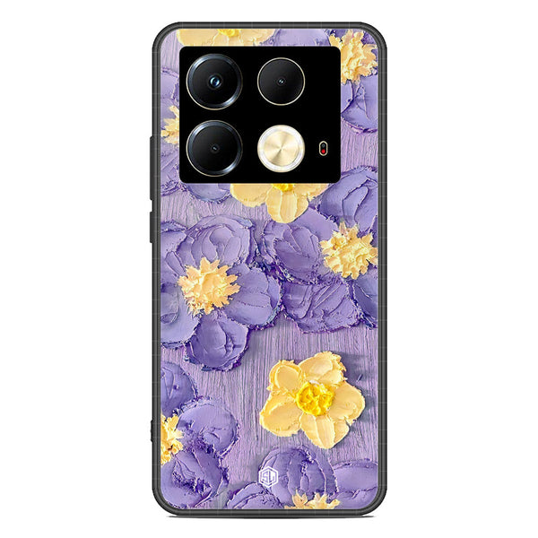 Floral Series Soft Phone Case - Premium Glass Case - Design 8 - Infinix Note 40