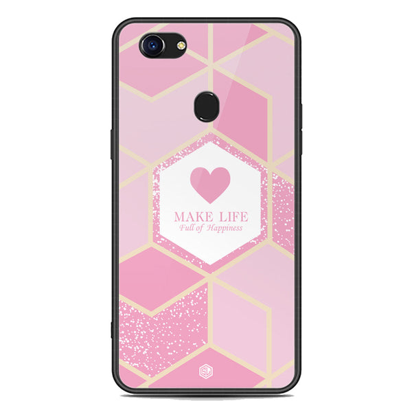 Happiness Series Soft Phone Case - Premium Glass Case - Design 3 - Oppo F5