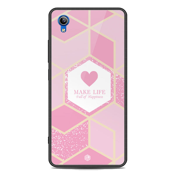 Happiness Series Soft Phone Case - Premium Glass Case - Design 3 - Vivo Y90