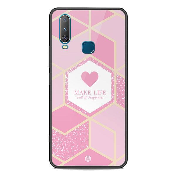 Happiness Series Soft Phone Case - Premium Glass Case - Design 3 - Vivo Y17