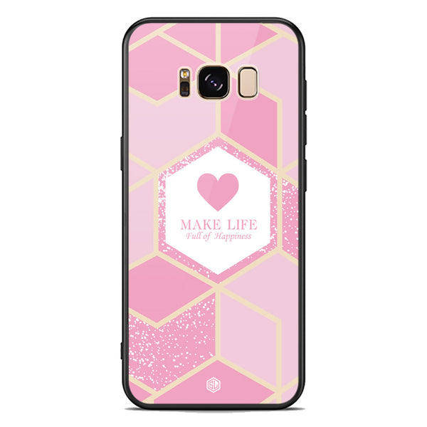 Happiness Series Soft Phone Case - Premium Glass Case - Design 3 - Samsung Galaxy S8 Plus