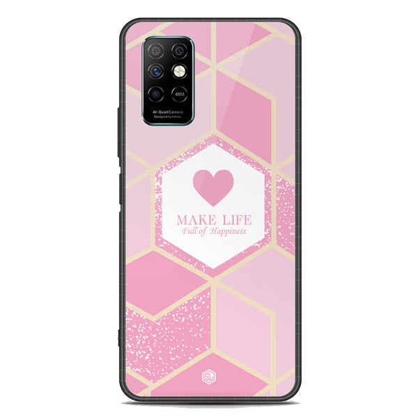 Happiness Series Soft Phone Case - Premium Glass Case - Design 3 - Infinix Note 8i