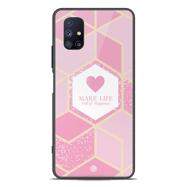 Happiness Series Soft Phone Case - Premium Glass Case - Design 3 - Samsung Galaxy M51