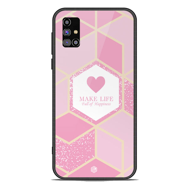 Happiness Series Soft Phone Case - Premium Glass Case - Design 3 - Samsung Galaxy M31s