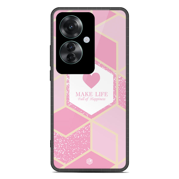 Happiness Series Soft Phone Case - Premium Glass Case - Design 3 - Oppo Reno 11F