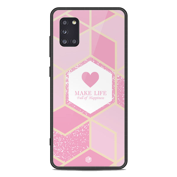 Happiness Series Soft Phone Case - Premium Glass Case - Design 3 - Samsung Galaxy A31