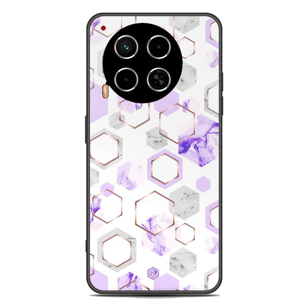 Stylish Marble Series Soft Phone Case - Metal Case - Design 5 - Tecno Camon 30