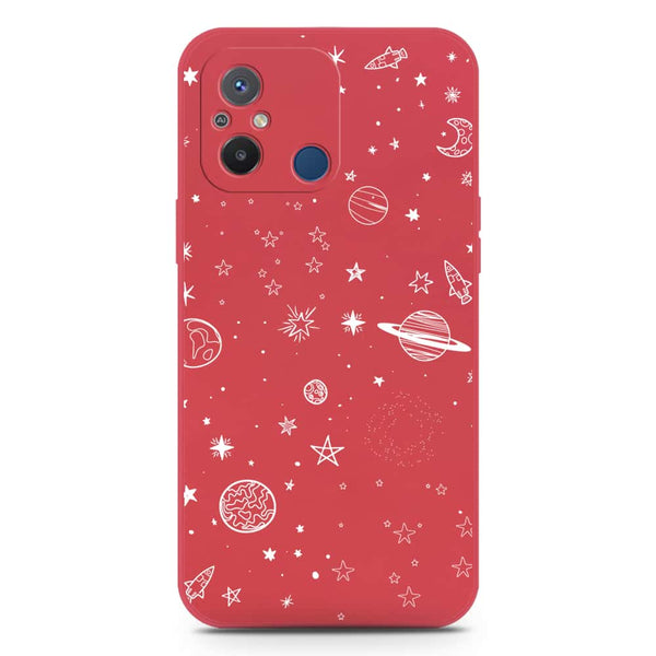 Stardust Dreams Design Soft Phone Case - Silica Gel Case - Dark Red - Xiaomi Redmi 12C