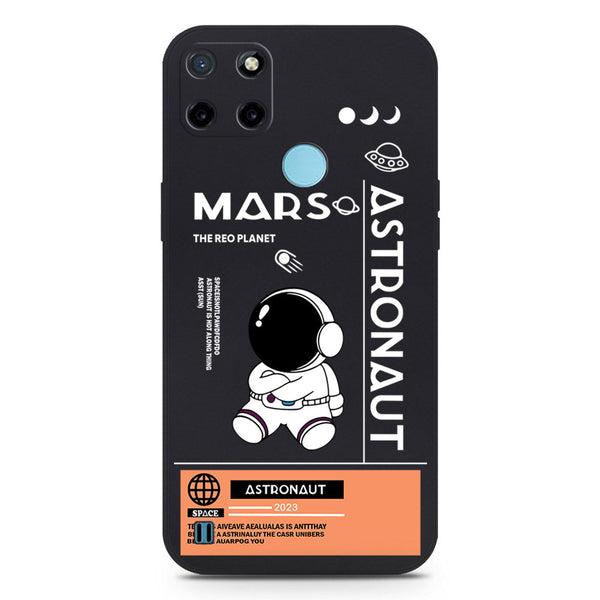 Astronaut Series Soft Phone Case - Silica Gel Case - Black - Realme C25Y