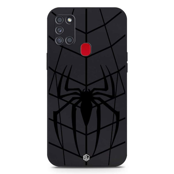 X-Spider Design Soft Phone Case - Silica Gel Case - Black - Samsung Galaxy A21s