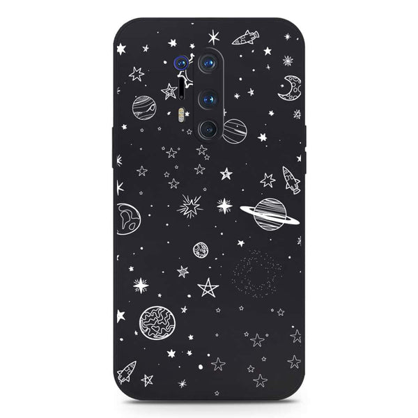 Stardust Dreams Design Soft Phone Case - Silica Gel Case - Black - OnePlus 8 Pro