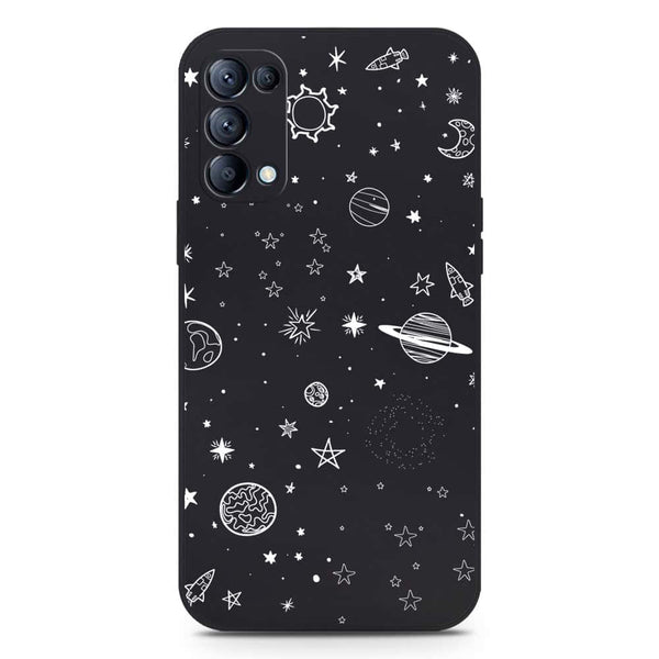 Stardust Dreams Design Soft Phone Case - Silica Gel Case - Black - Oppo Reno 5 4G