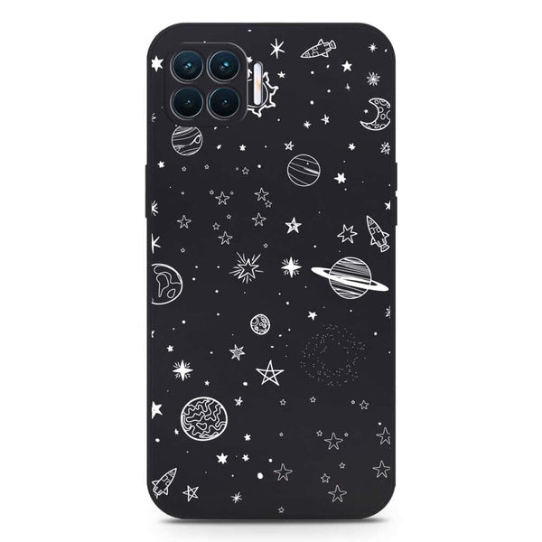 Stardust Dreams Design Soft Phone Case - Silica Gel Case - Black - Oppo Reno4 Lite