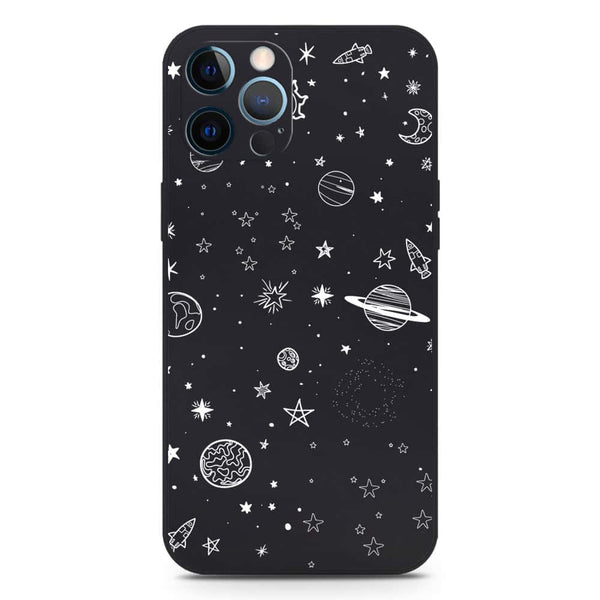 Stardust Dreams Design Soft Phone Case - Silica Gel Case - Black - iPhone 12 Pro Max