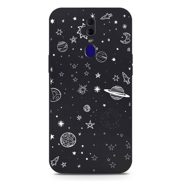 Stardust Dreams Design Soft Phone Case - Silica Gel Case - Black - Oppo F11